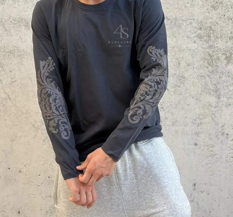 4SPECIAL Charcoal longsleeve, front